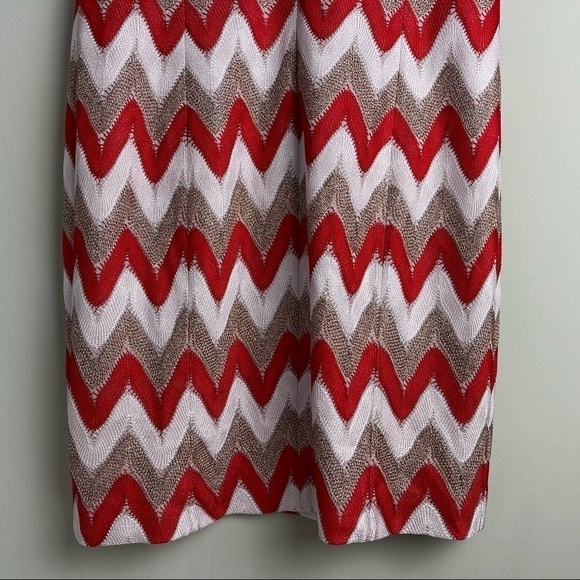 NEW Missoni Chevron Knit Zigzag Sleeveless Mini Dress in White/Red Size 46 - Picture 10 of 16